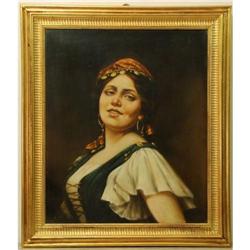 OIL. INVOLVING PORTRAIT OF YOUNG GIPSY #2224110