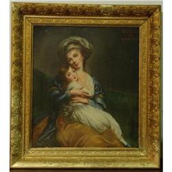 OIL . PORTRAIT OF VIGEE LE BRUN AND HER #2224115