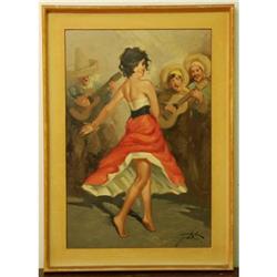 OIL. SENSUAL MEXICAN DANCER #2224119