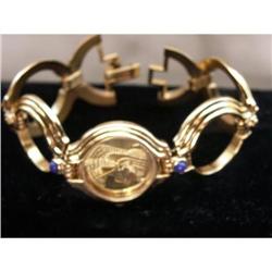 1989  24kt Gold Plated Cleopatra Coin Watch #2224302