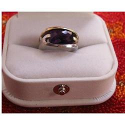 Estate Ring: Dramatic Design 14kt Gold Amethyst#2224305