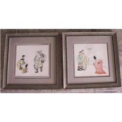 REDUCED Pair 1937 Original Watercolors Sketches#2224307