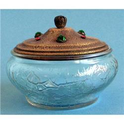 Dermay Jeweled Brass & Glass Dresser Jar #2224364
