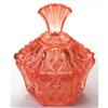 Image 1 : Pink Pressed Depression Glass Powder Jar #2224558