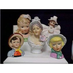 5 Painted Head Vases #2224593