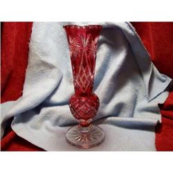 Bohemian Cranberry Crystal Vase #2224752