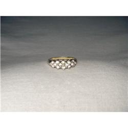 Estate 14K YG Gold Diamond Cascade Wedding Band#2224769