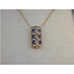 Estate 14K YG Tanzanite Sapphire Pendant Slide #2224779