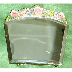 Easel backed English Barbolla floral mirror #2224793
