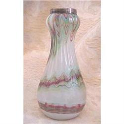 English art glass vase with hallmarked top #2224794