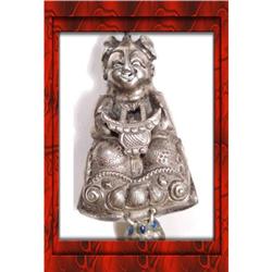 Chinese Sea Goddess enamel Belt netsuke #2224827