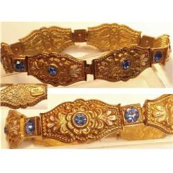 NICE enamel SIGNED Czecho rhinestone bracelet #2224828