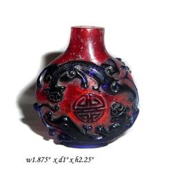 Red Base Blue Chilong Peking Glass Snuff Bottle#2224988