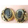 Image 1 : 40's HEMATITE CAMEO EARRINGS #2236365