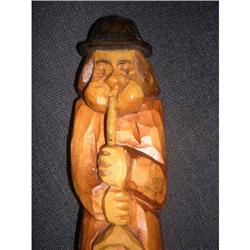 10  Handcarved Wooden Man W/ Pipe Stamped #2236388