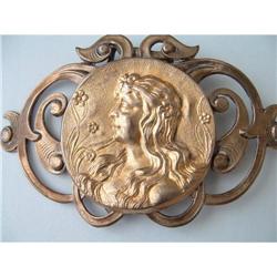 ANTIQUE ART NOUVEAU GILT BUCKLE #2236552