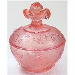 ROSES Pink Depression Glass Dresser Jar #2236828