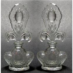 Pair of Crystal Fleur De Lis Perfume Bottles #2236831