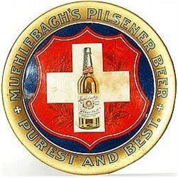 old vintage MUEHLBACH PILSENER beer tin tray #2236951