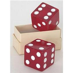 JUMBO BAKELITE DICE * RED CARNIVAL PRIZE TOY #2236956