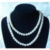 Image 1 : Glass Beads Rhinestone Rondel Silver Necklace  #2237023