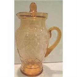 Pink Depression Glass Covered Lemonade Pitcher #2237031