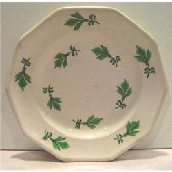 Octagon Stick Spatter Leaf Decorated Plate #2237033