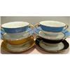 Image 1 : Four Noritake Striped Cream Soups and Plates #2237035