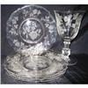 Image 1 : Three Heisey Rose Plates and One Water Goblet #2237038