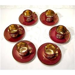 6 Couper and Saucer Coffee from Czechoslovakia #2237114