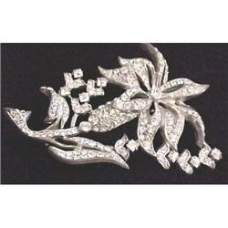 Art Deco all rhinestone flower pin #2237178