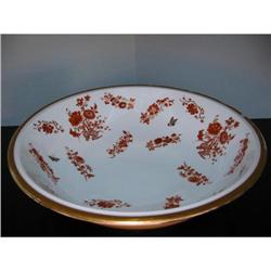 Porcelain handpainted large bowl buttrfly motif#2237235