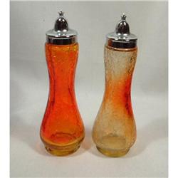 Crackle Glass salt and pepper shakers  #2237409