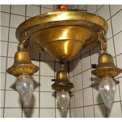 Victorian Brass Ceiling Light Fixture  #2237441