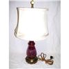 Image 1 : Ruby Cut Glass Lamp #2237530