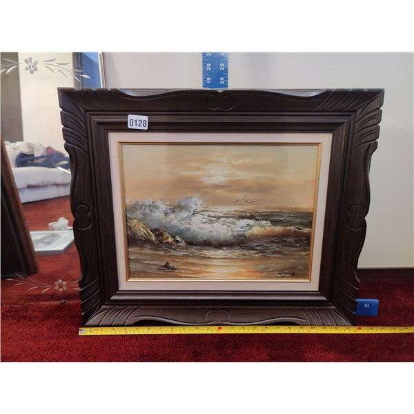 Ocean Sunset Scene Acrylic Painting