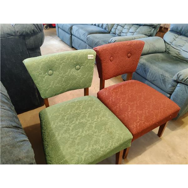 Vintage Upholstered Wooden Chairs