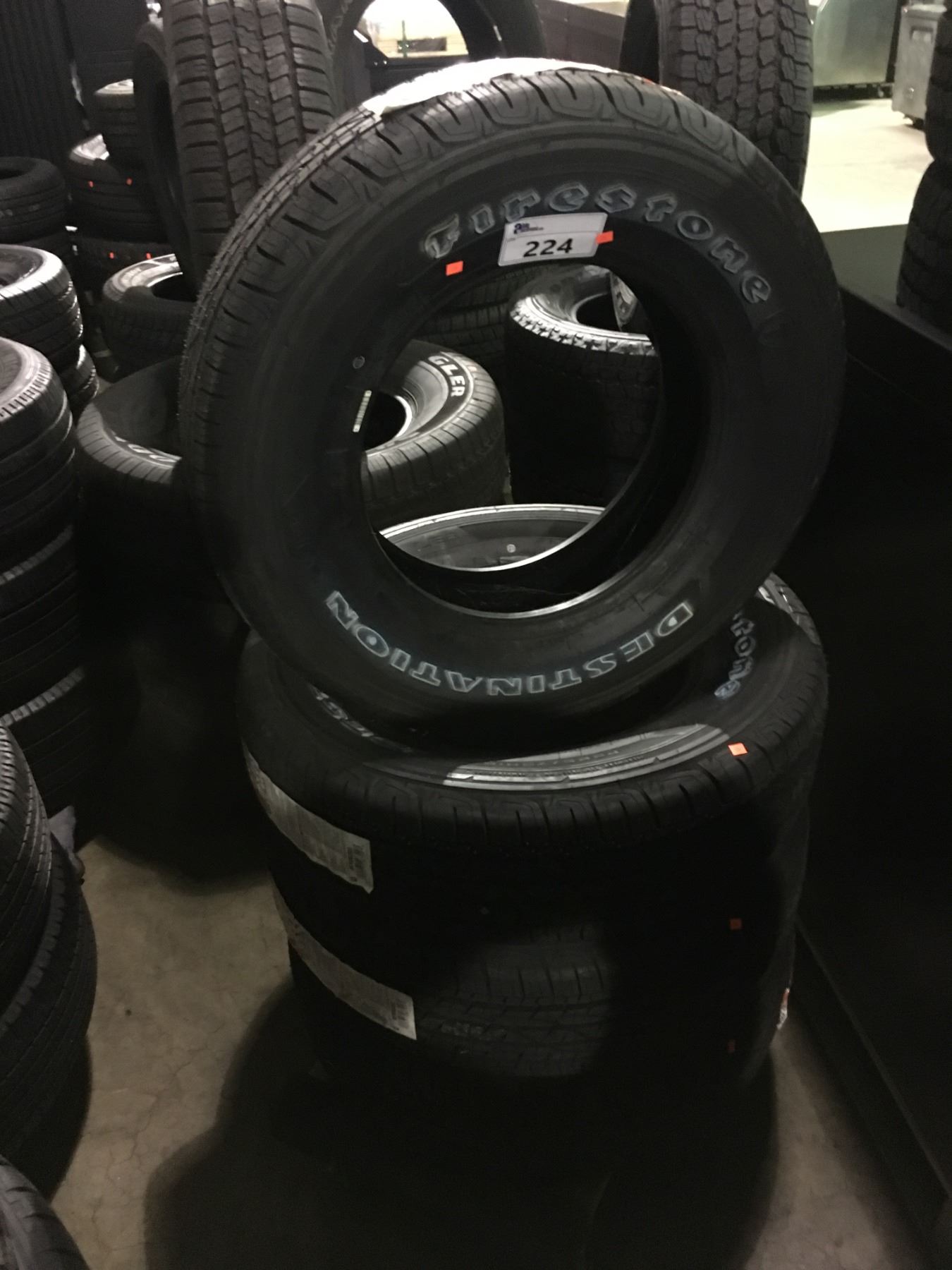 SET OF 4 FIRESTONE DESTINATION LE2 P225/75R16 104T MUD & SNOW TIRES