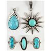 Image 1 : Turquoise Rings - 3, and Pendants - 2  [138338]