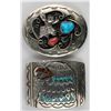 Image 1 : Navajo Sterling Silver Belt Buckles - 2, Moose and Eagle  [138335]