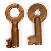 Image 2 : Railroad Lock Keys (2) from Oregon Pacific Lines  [138253]