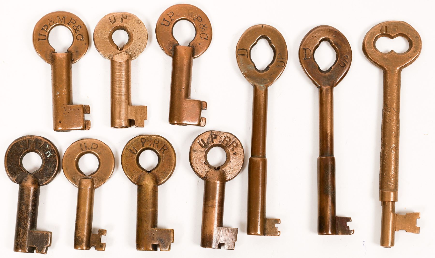Railroad Lock Keys (10) w/Caboose & Diner Keys from Union Pacific RR ...