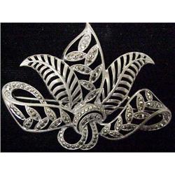 GENUINE MARCASITE STERLING BROOCH #2179742