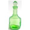 Image 1 : Green Depression Glass Art Deco Decanter #2180231