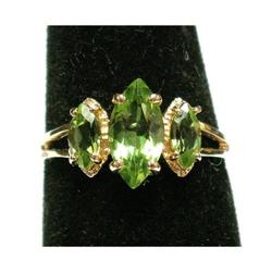 3-Stone Peridot 14K Y Gold Ring 1.5 #2180500