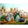 Image 1 : 19C FRENCH HAND COLOURED MINIATURE LITHOGRAPH #2181027