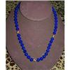 Image 1 : Estate 16" Lapis Bead Strand w/Gold Spacers #2193504