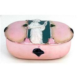 Schafer & Vater Pink Jasperware Trinket Jar #2193722