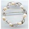 Image 1 : SALE Cultured Pearl Circle Pin #2193860