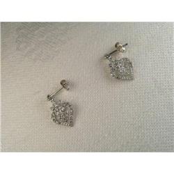 Estate 14K White Gold Filigree Dangle Earrings #2194003